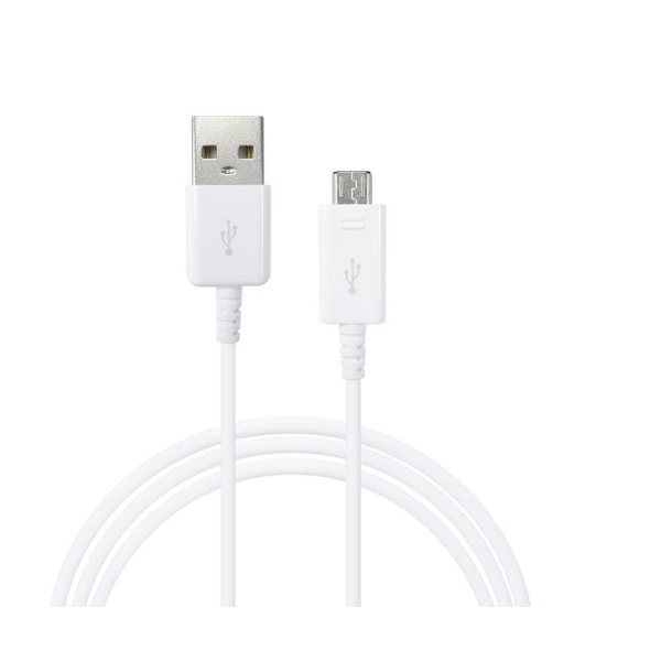 MicroUSB Data SYNC Kabel 100cm - Vit Vit