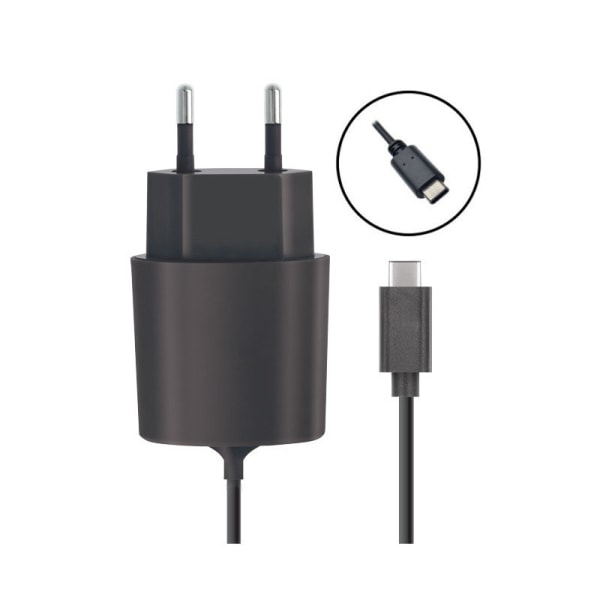 Forever 2.1A USB-C rejseoplader Vægoplader Black