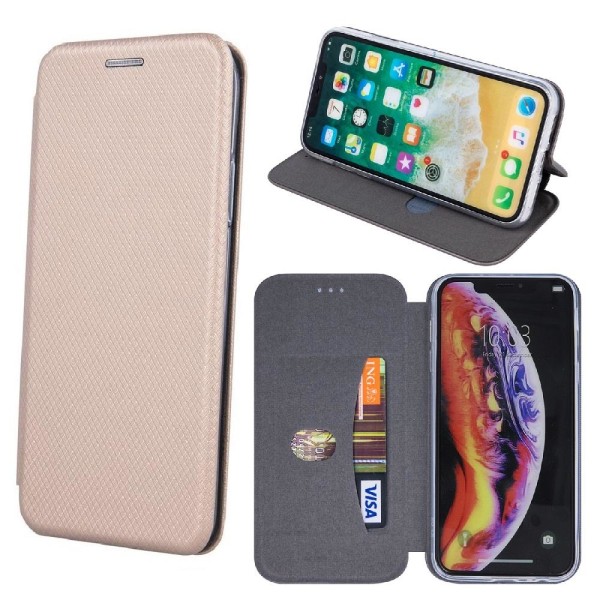 Huawei Y6 (2019) - Älykäs Verona Flip Case -mobiililompakko - kultaa Gold