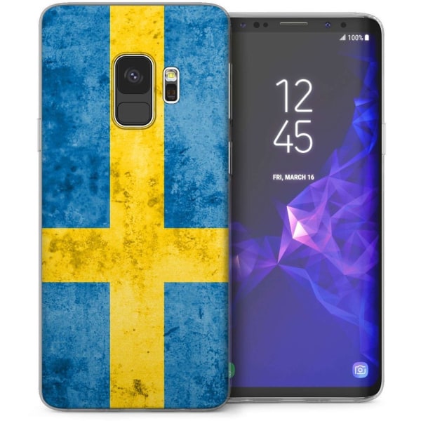 Samsung Galaxy S9 - Caseflex Elegant Cover -SwedishFlag Blue