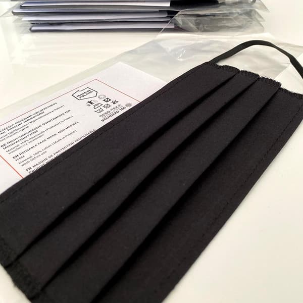 4-Pack - Tvättbar Mask / 100% cotton Munskydd - Svart Black