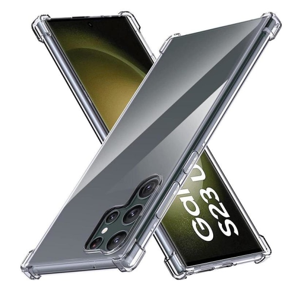 Samsung Galaxy S23 Ultra 5G puskurin erittäin iskunkestävä pehmeä kansi Transparent