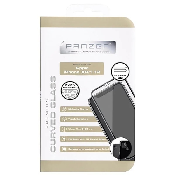 PANZER® iPhone 11 / iPhone XR Full Coverage 3D 9H Härdat Glas Transparent