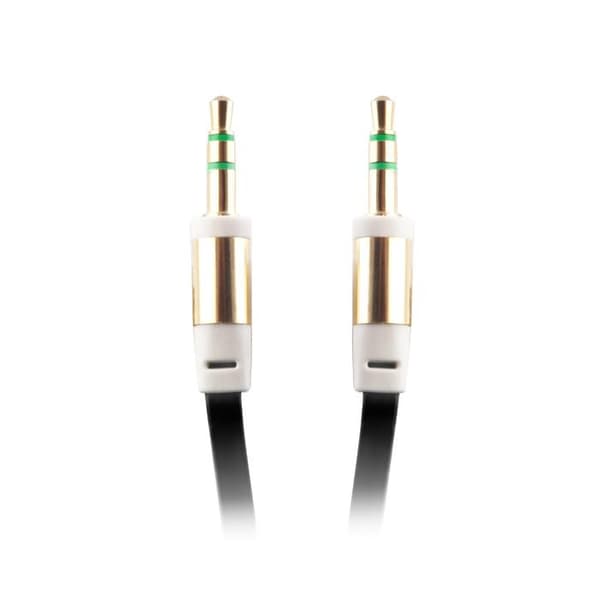 AUX Ljudkabel med 3,5 mm  kontakt - 1m Black