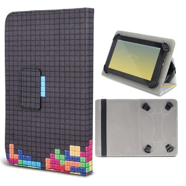 Universal Flip Case til 7"-8" tablets - Tetris Black
