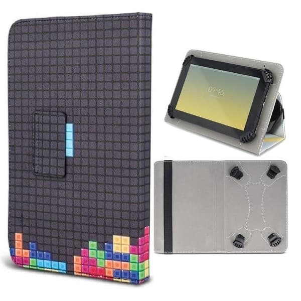 Universal Flip Case til 7"-8" tablets - Tetris Black