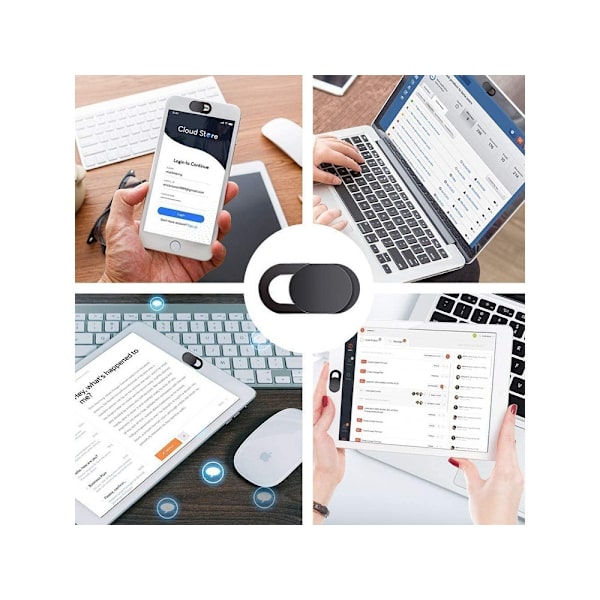 2-Pack Webbkamera Skydd Cover Slider för Laptop/Mac/Smartphone Svart