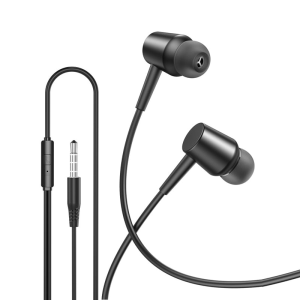 In-Ear langalliset kuulokkeet mikrofonilla 3,5 mm iPhone, Samsung Black