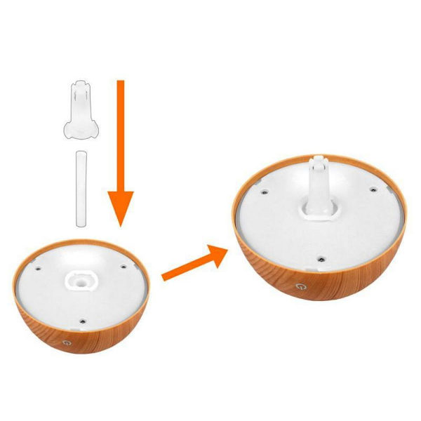 Luftfuktare Aroma Diffuser 4 färger upplyst 130ml Ljus trä Ljusbrun