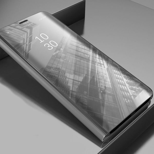 Huawei P30 Lite - Smart Clear View Taske - Sølv Silver