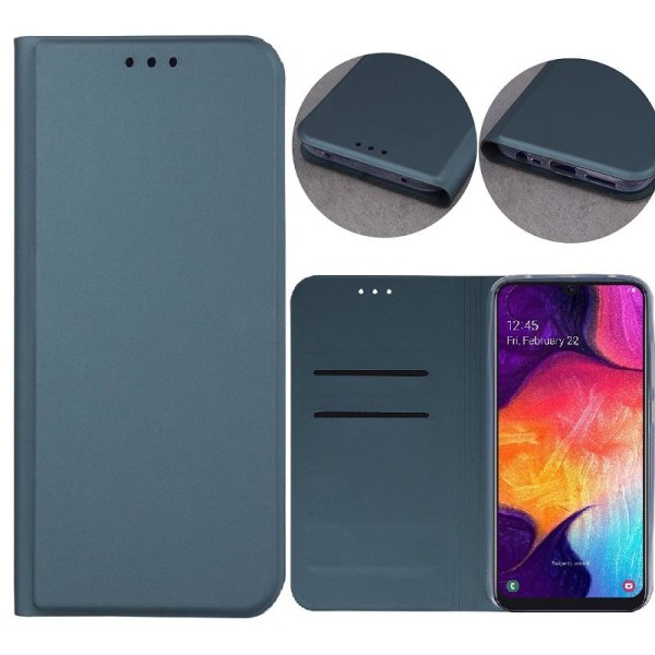 Samsung Galaxy A20e - Smart Skin Mobilplånbok - Mörkgrön Dark green