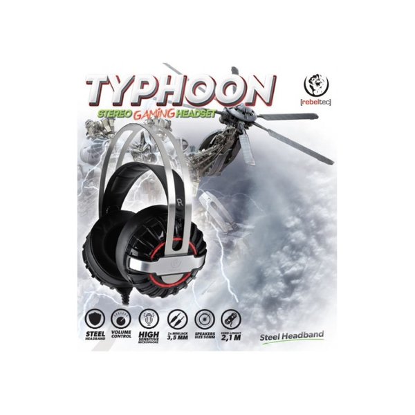 Rebeltec Typhoon Stereo Gaming Headset Black
