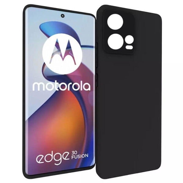 Motorola Edge 30 Fusion - Matt TPU blødt etui - Sort Black