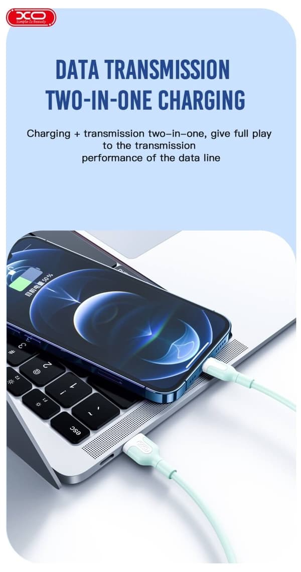 Lightning Laddkabel för iPhone – Snabbladdning & Dataöverföring 1m Vit multifärg