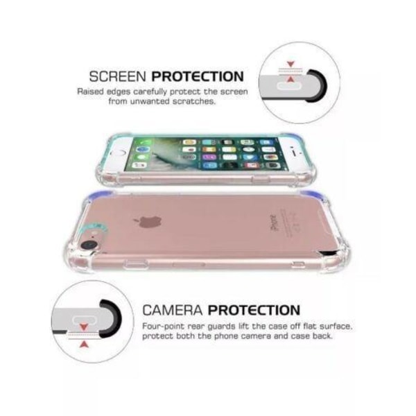 iPhone SE 2022 / SE 2020 / 7 / 8 - Bumper Extra Stöttåligt Skal Transparent
