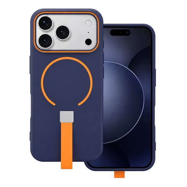 iPhone 17 Pro Max - Loop Thin Mag MagSafe skal med fingerhållare Mörkblå Dark blue