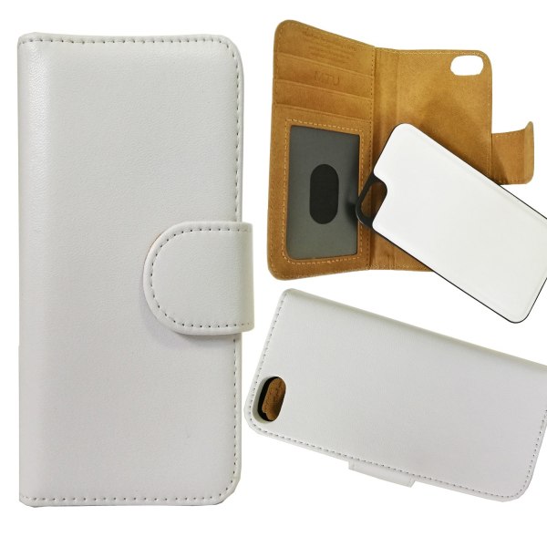 iPhone 5 / 5s / SE Eco-Leather Mobil pung aftagelig Bagcover - Hvid White