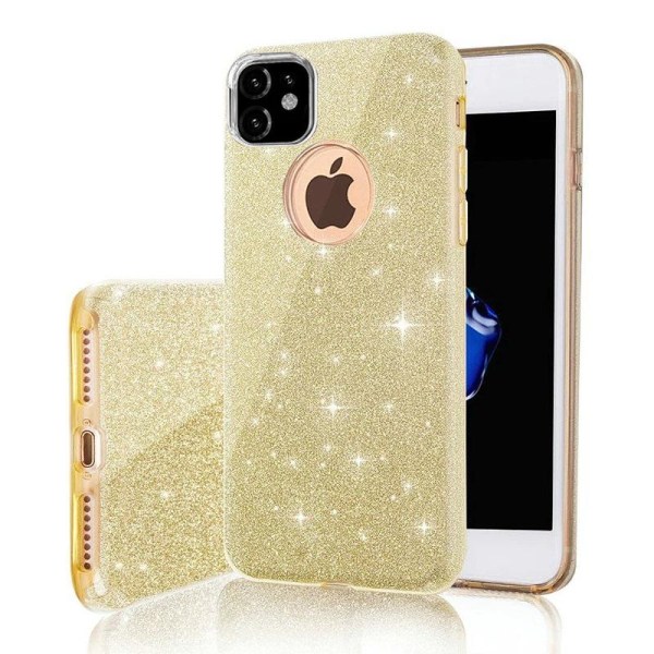 iPhone 14 - 3in1 Glitter Elegant Mjuk Skal Guld Guld
