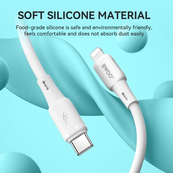 27W iPhone Snabbladdning USB-C till Lightning Kabel Dataöverföring 480Mbps Vit
