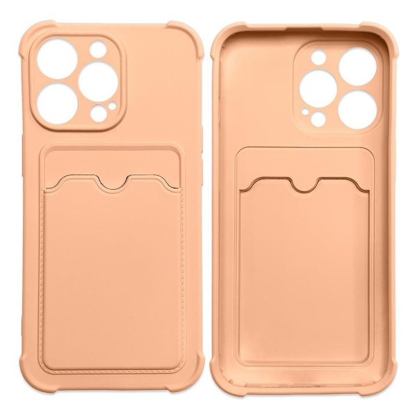 iPhone 13 Mini -Bumper Mjuk Korthållare Skal - Rosa Pink