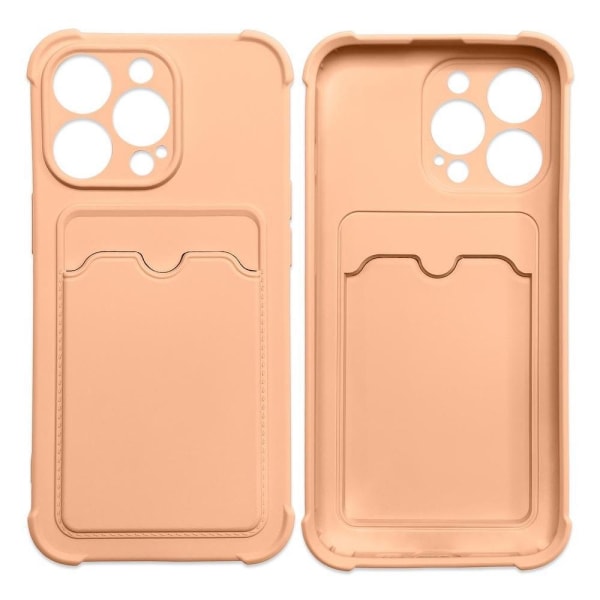 iPhone 13 Mini Bumper Soft Card Holder Cover - Pink Pink