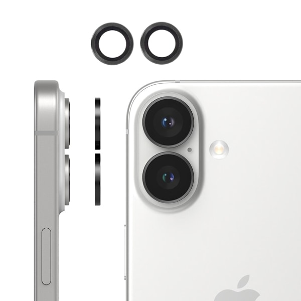 2-Pack - iPhone 16 Plus - 9H kameraskyddsglas Transparent