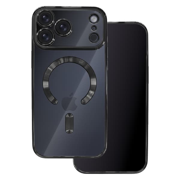 iPhone 17 Pro Max / 18 Pro Max - MagSafe-kompatibelt Chrome Skal med Kameraskydd Svart
