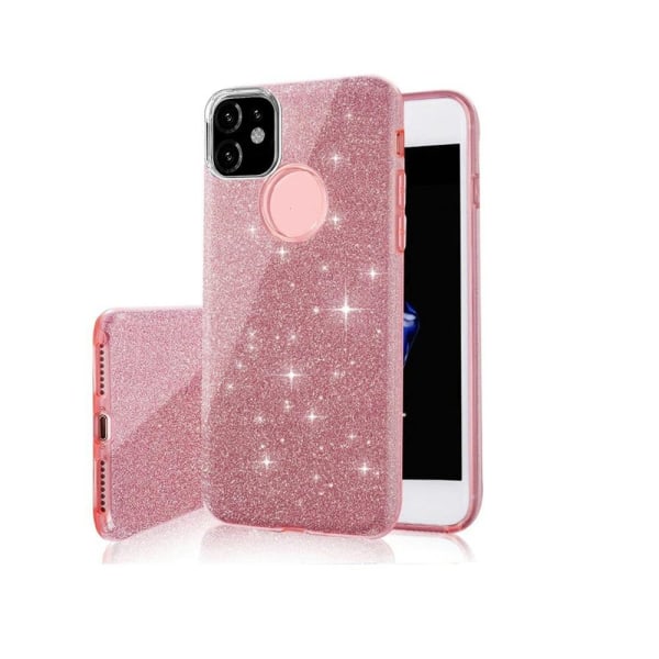 Motorola Moto E20 / E30 / E40 - 3in1 Glitter Elegant Mjuk Skal R Rosa