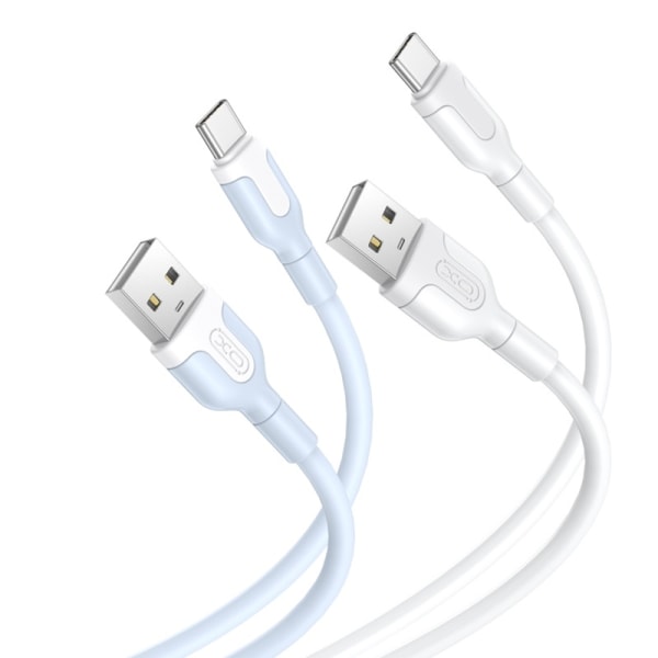 2-PACK USB-C Hurtigladning 2.1A kabel til Samsung, Android -1m Multicolor