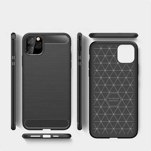 iPhone 12 Mini - Flexibel Carbon Mjuk Skal - Svart Black