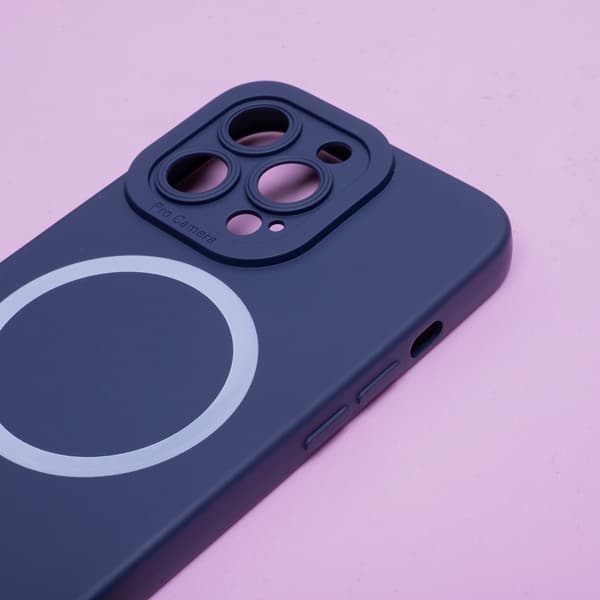 iPhone 15 Plus - MagSafe Silicon Slim Mjuk Skal Blå Blå