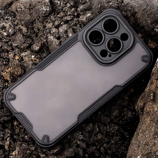 iPhone 17 Air – Defender Matt Extra Stöttåligt Skal Svart Black