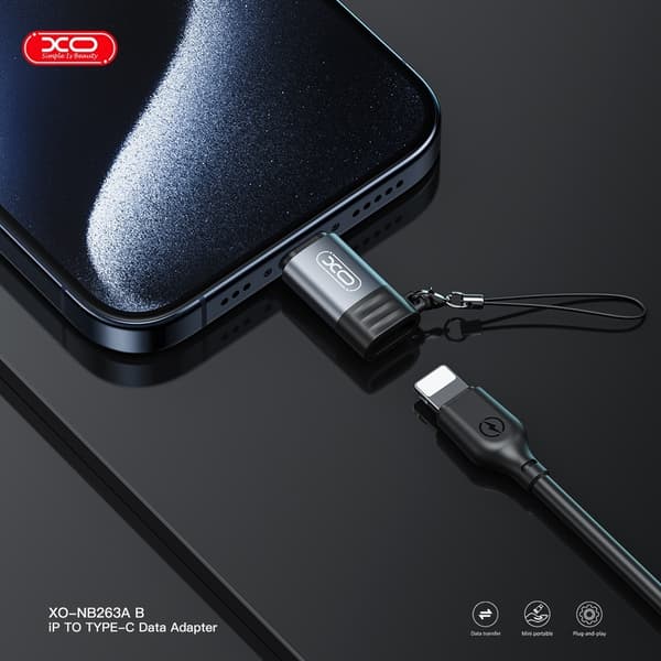 27W Lightning till USB-C Adapter Snabb laddning & dataöverföring Aluminum