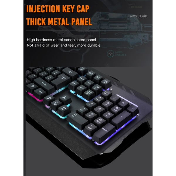 XO RGB Baggrundsbelyst Mekanisk Metal Gaming LED-tastatur Black