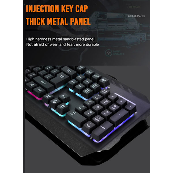 XO RGB Baggrundsbelyst Mekanisk Metal Gaming LED-tastatur Black