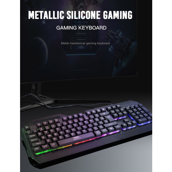 en anden lukker ubetalt XO RGB Baggrundsbelyst Mekanisk Metal Gaming LED-tastatur Black c542 |  Black | 975 | Fyndiq