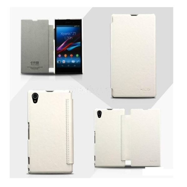 Sony Xperia Z1 - KALAIDENG ENLAND PU Læder Taske - Hvid White