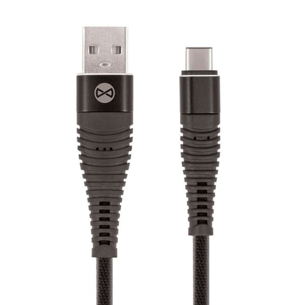 Forever USB-C 2Amp Shark Laddningskabel - Svart Black