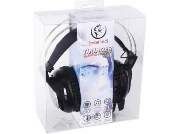 Spelhörlurar Rebeltec THUNDER Pro Gaming Headset Black