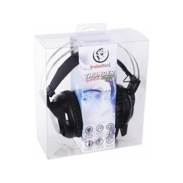 Spelhörlurar Rebeltec THUNDER Pro Gaming Headset Svart
