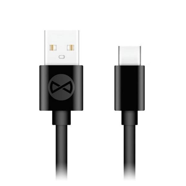 0,2 m USB-C / Type C Pikalatauskaapeli 2 A musta Black