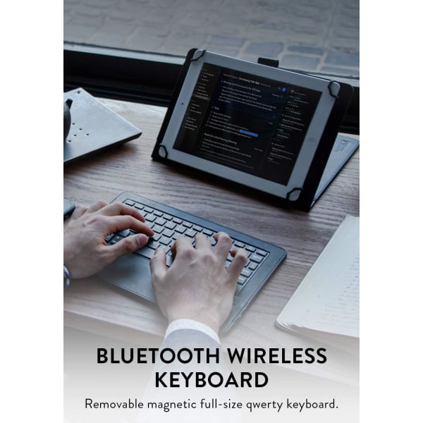 Universaali 7-8 tuuman tablet-kotelo Bluetooth-näppäimistöllä Black