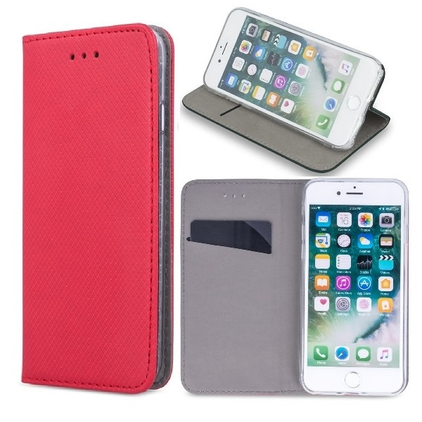 iPhone 7 / 8 / SE 2020 / SE 2022 - Smart Magnet -mobiililompakko, punainen Red