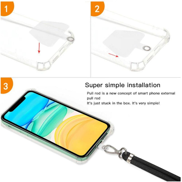 Universal Crossbody Nylon Patch Neck Strap Lanyards Rope för Mob Isblå