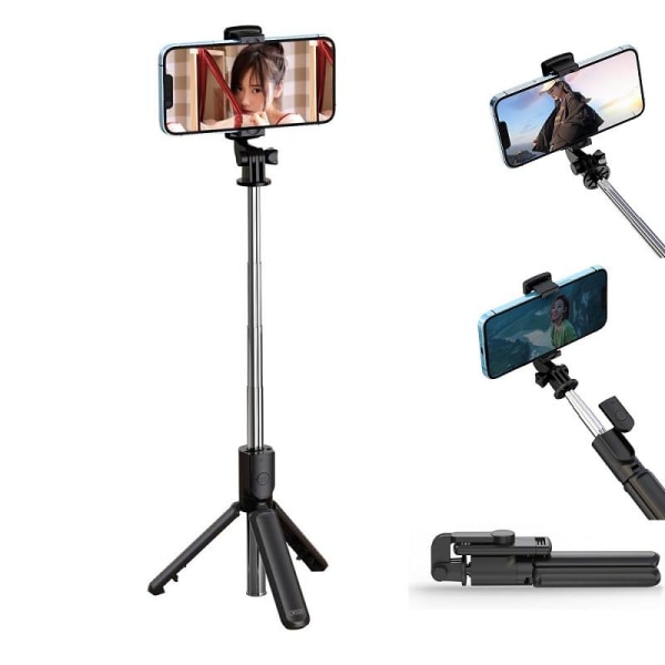 Bluetooth Kolmijalka Selfie Stick / Mobile Jalusta kaukosäätimellä -XO Black