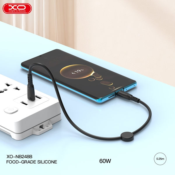 25cm 60W USB-C To USB-C PD Snabbladdning kabel Samsung, iPhone15/16 Gul