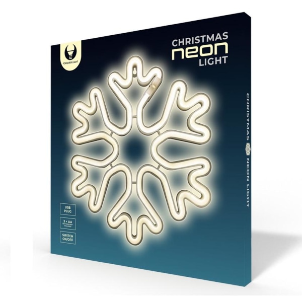 Neon LED SNOWFLAKE batteri + USB Forever Light Multicolor