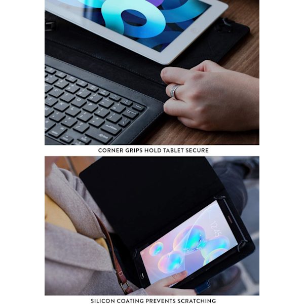 Universaali 7-8 tuuman tablet-kotelo Bluetooth-näppäimistöllä Black