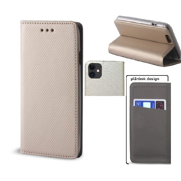 iPhone 11 Pro Max - Smart Magnet Flip Case Mobilplånbok - Guld Guld