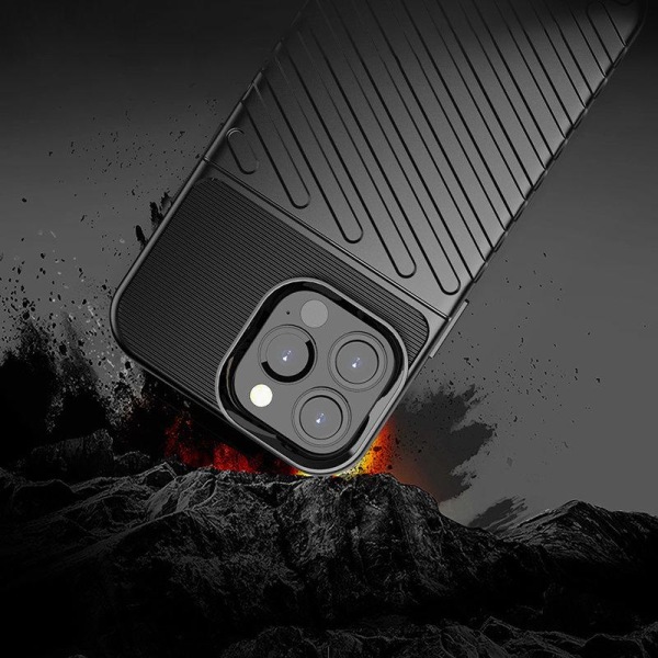 iPhone 13 PRO Max - Thunder joustava, kestävä, ohut kotelo - musta Black